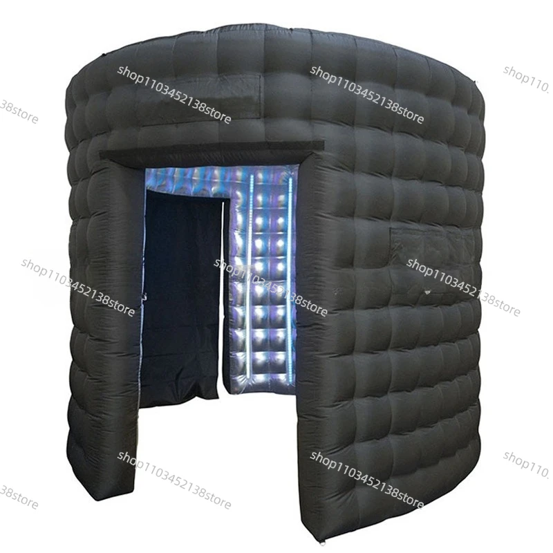 

Inflatable 360 Photo Booth Inflatable House Inflatable Tent LED Creative Mobile Portable Studio Inside Silver Outside Black