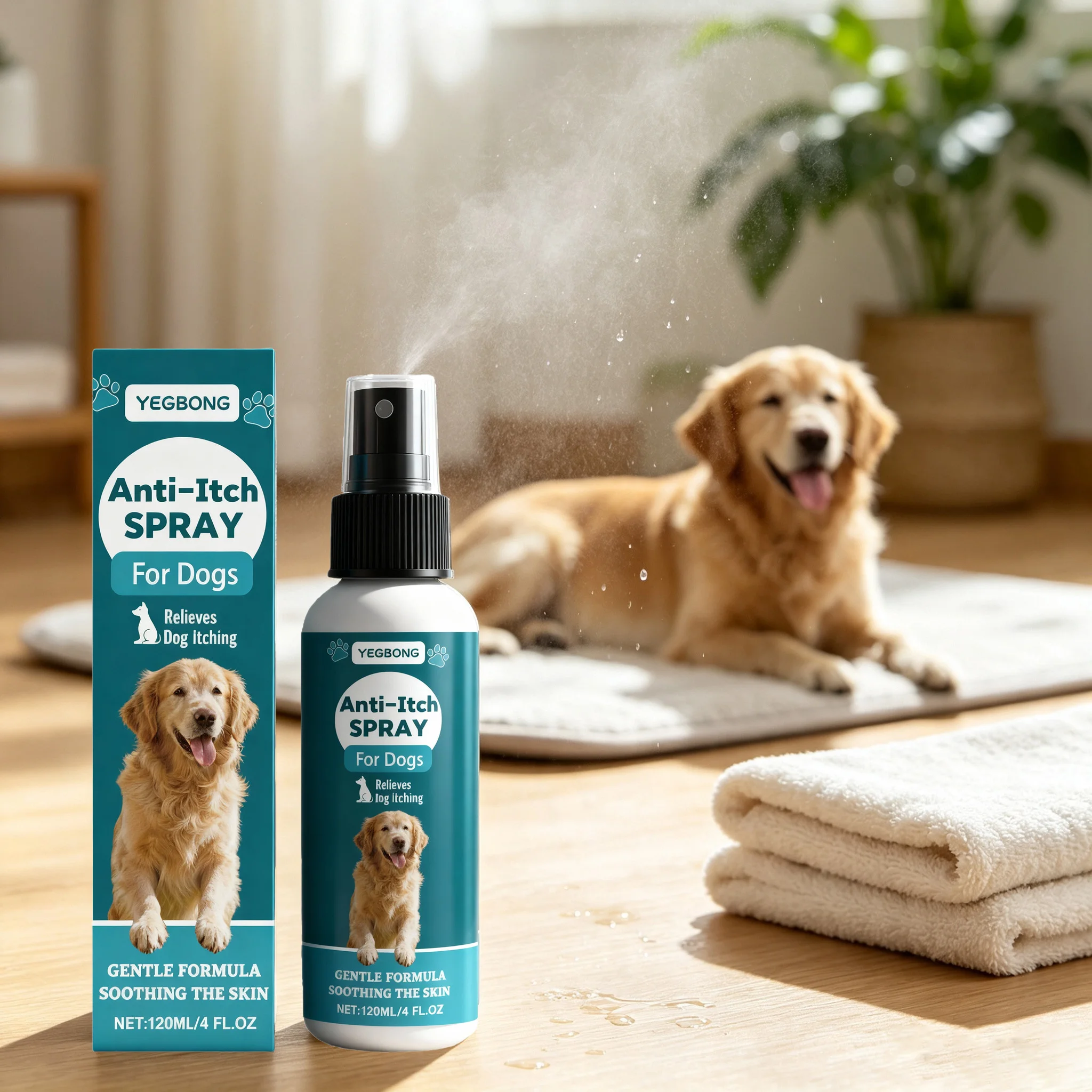 120G Haustier-Hautpflegespray Sanfte Formel zur Linderung von Beschwerden Feuchtigkeitsspendend Hautberuhigend Juckreiz & Rötungen Mildes Haustier-Hautpflegespray – Detail 1