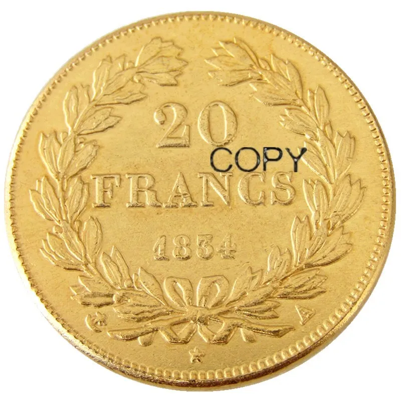 France 20 France (1832-1848 AB)18PCS Gold Plated Copy Decorative Coin