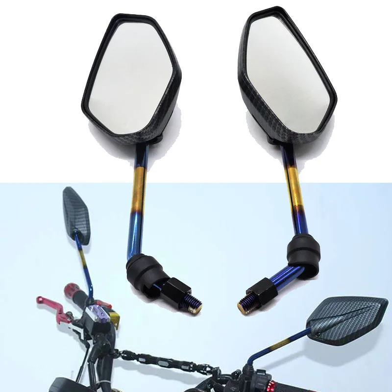 Linke und rechte Seite 10 mm M10 Universal-Rückspiegel Motorrad Sportbikes Roller Fahrrad für Yamaha Honda Kawasaki