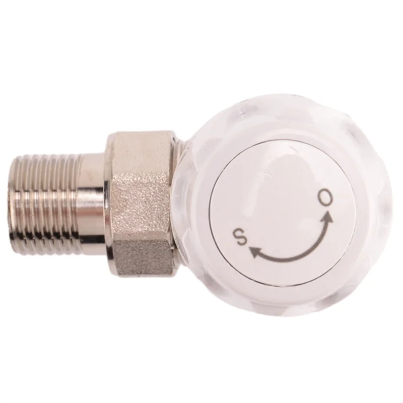 AC56-Thermostatic Radiator Valve 2Pcs 15Mm X 1/2Inch Thermostatic Angle TRV Thermostatic Radiator Valve For Home Office