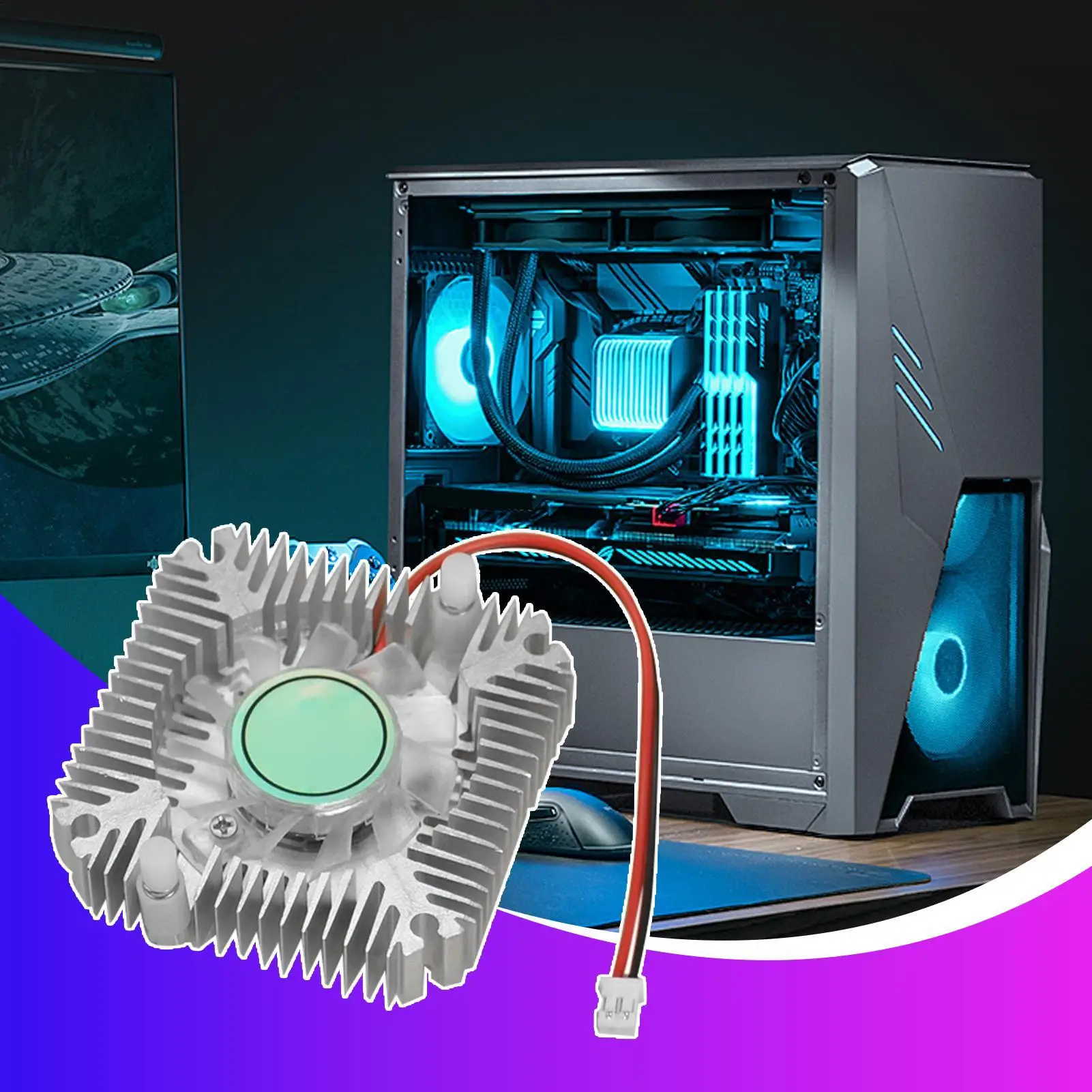 알루미늄 히트싱크 팬 12V GPU 공기 냉각기 55mm 칩 홀 거리 저소음 라디에이터 컴퓨터 CPU 그래픽 히트싱크 쿨러