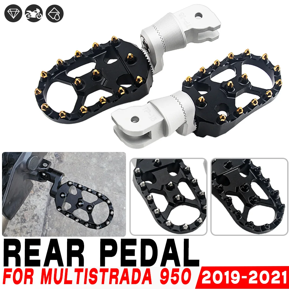 

Motorcycle Footpegs Adjustable Front Rider Foot Pegs Rotatable Passenger Rear Footrests For Ducati Multistrada 950SP 950 950RVE