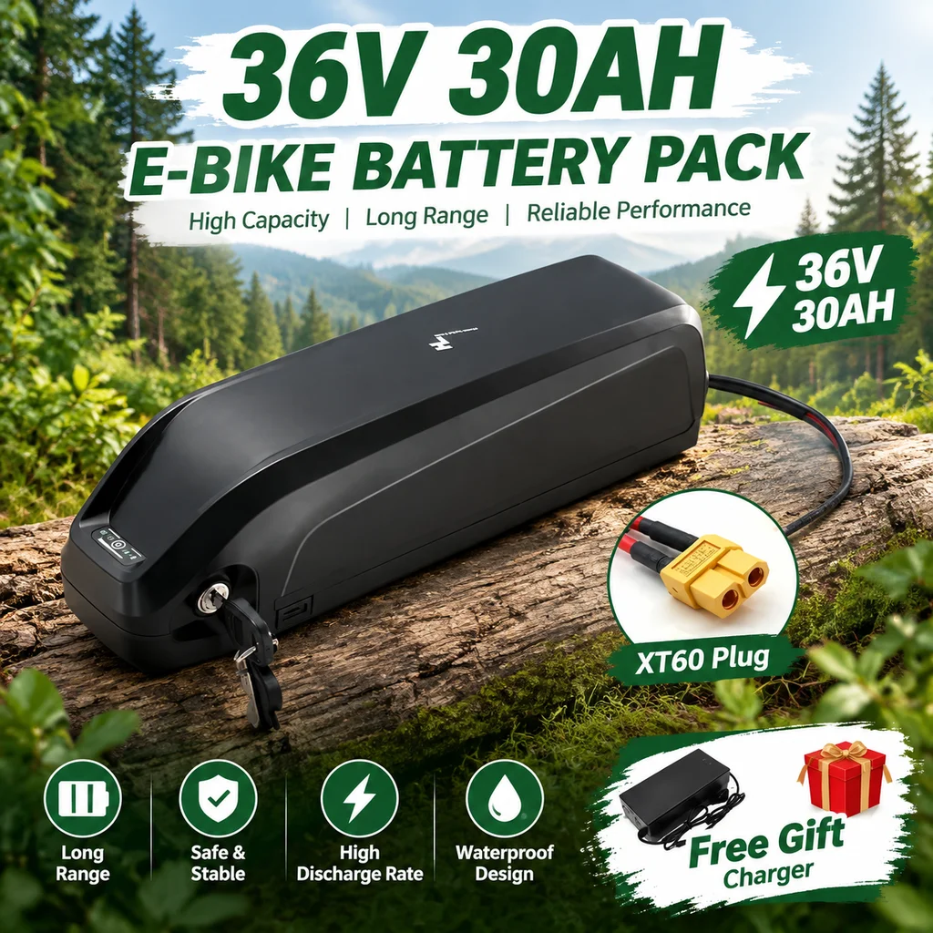 Batteria al litio ricaricabile Hailong di alta qualità, nuova e originale, da 36V, 48V, 20Ah, 30Ah, 40Ah, adatta per motori ottagonali BBS02, BBS03, BBSHD, ideale per biciclette elettriche da montagna