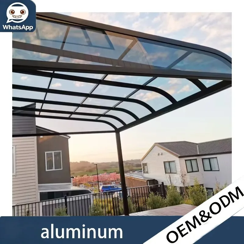 Durable Outdoor Polycarbonate Roof Aluminum Carport Custom Size High Strength Typhoon Resistant Rain And Sun Protection