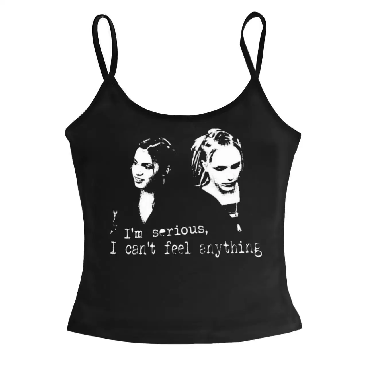 2000s Gothic Tank Top Sexy Women Summer Camis Punk Y2K Harajuku Sleeveless Printed Tights Vest Femme Streetwear Graphic EMO Girl