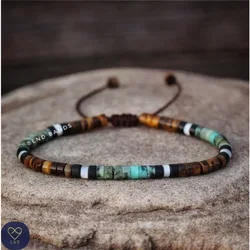 Turquoise and tiger Eye minimalist bracelet,
