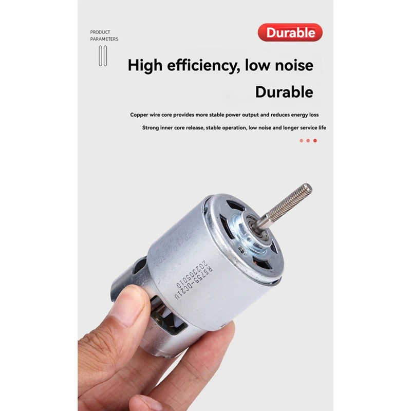 เครื่องตัดหญ้าไฟฟ้ามอเตอร์ 755 DC มอเตอร์ 12V วัชพืช Trimmer มอเตอร์แรงบิดสูงมอเตอร์สําหรับเครื่องตัดหญ้าแบตเตอรี่ลิเธียม Chainsaw เครื่องซักผ้ารถยนต์