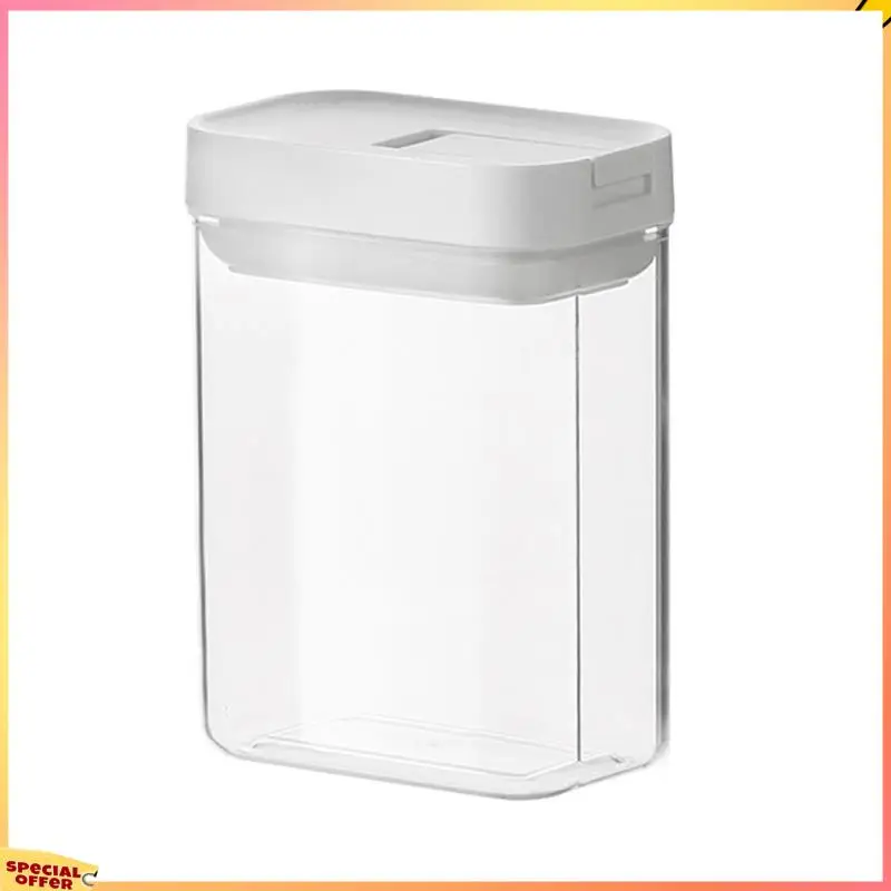 

ABFI Sealed Food Storage Box Cereal Candy Dried Jars Kitchen Square Transparent Sealed Tank Box Snack Dry Goods Storage Jar Dura