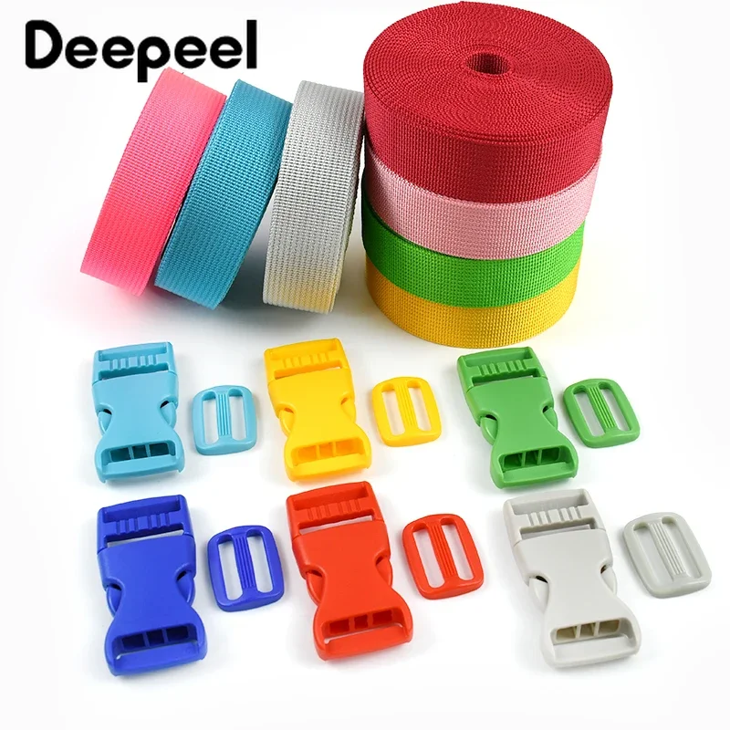 2/5Set 20/25mm pita anyaman nilon gesper lepas plastik untuk tas tali ransel tri-glide gesper Slider Aksesori kait pengatur