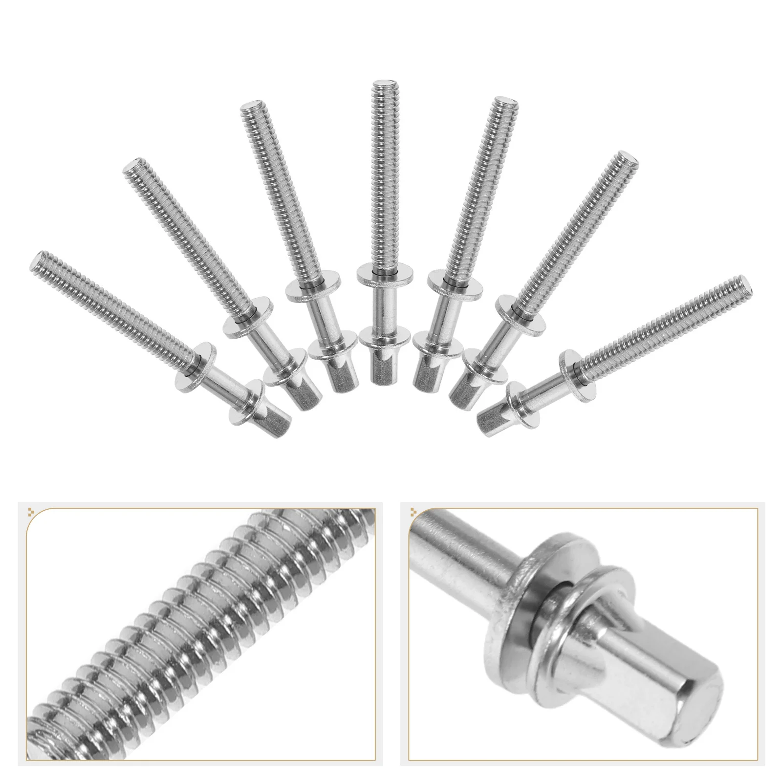 

30pcs Drum Screws 5Mm X 50Mm Silver Tension Lugs For Snare Bass Jazz Drums Durable Replacement Parts Percussion Hardware