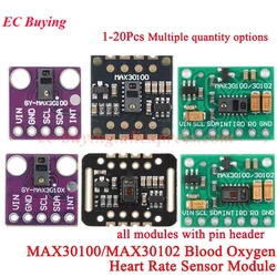 1Pc-20pcs MAX30102 MAX30100 Heart Rate Sensor Module Puls Detection Heartbeat Blood Oxygen Concentration For Arduino STM32 I2C