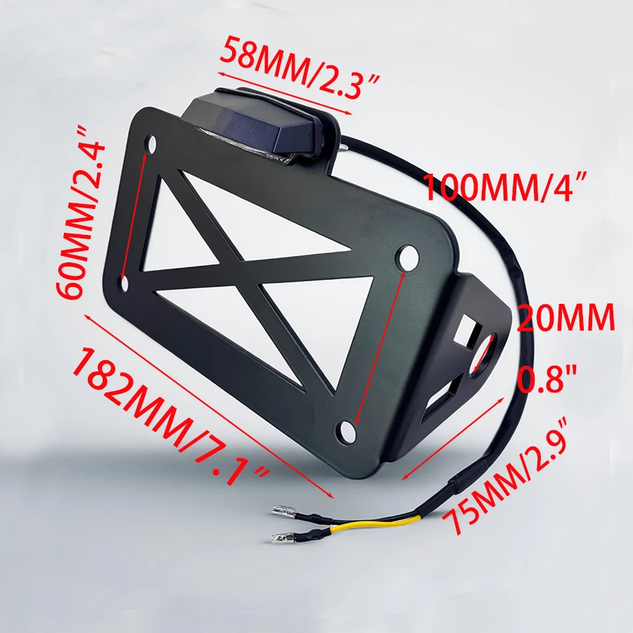 Universal Side Mount Motorcycle Registration License Plate Holder Bracket With LED Rear Light For Bobber Honda Cafe Racer Suzuki