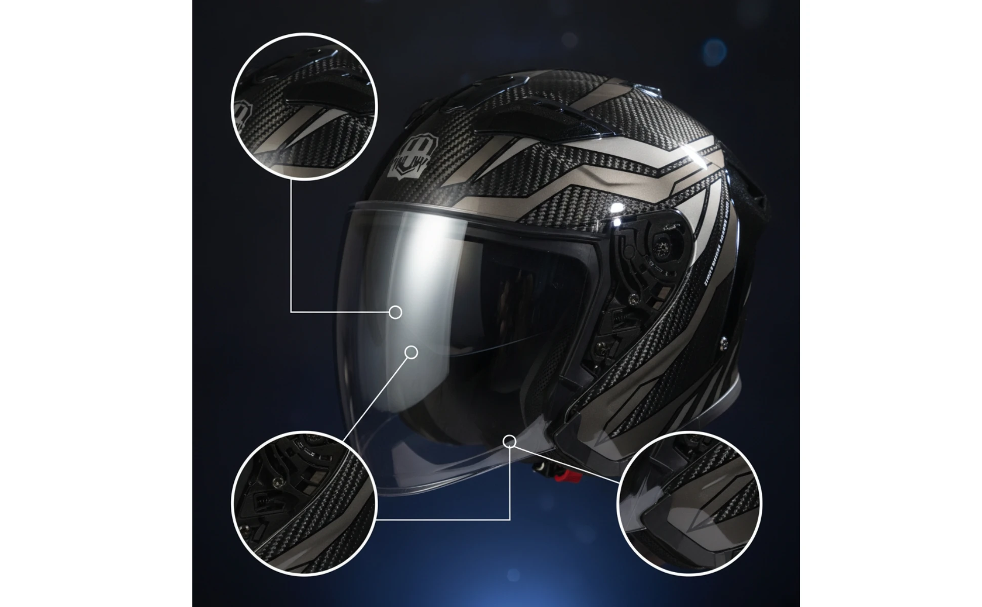 Helmet with Dual Visor Aerodynamic Carbon Fiber Helmet Ventilated Blocking for Motorcyclists, Motorcycle Riding Helmet with Dual Visor Aerodynamic Carbon Fiber Helmet Ventilated Blocking for Motorcyclists, Motorcycle Riding