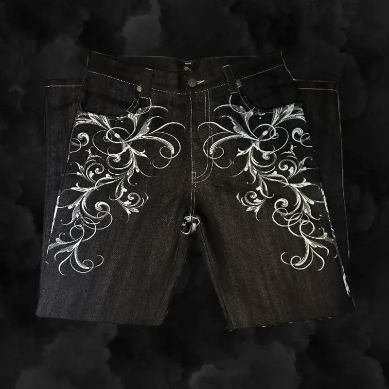 Y2k Jeans neue Frauen Kleidung Baggy Jeans Harajuku Hip Hop Schädel Stickerei Buchstaben schwarz Gothic lässig Street Skateboard Hosen