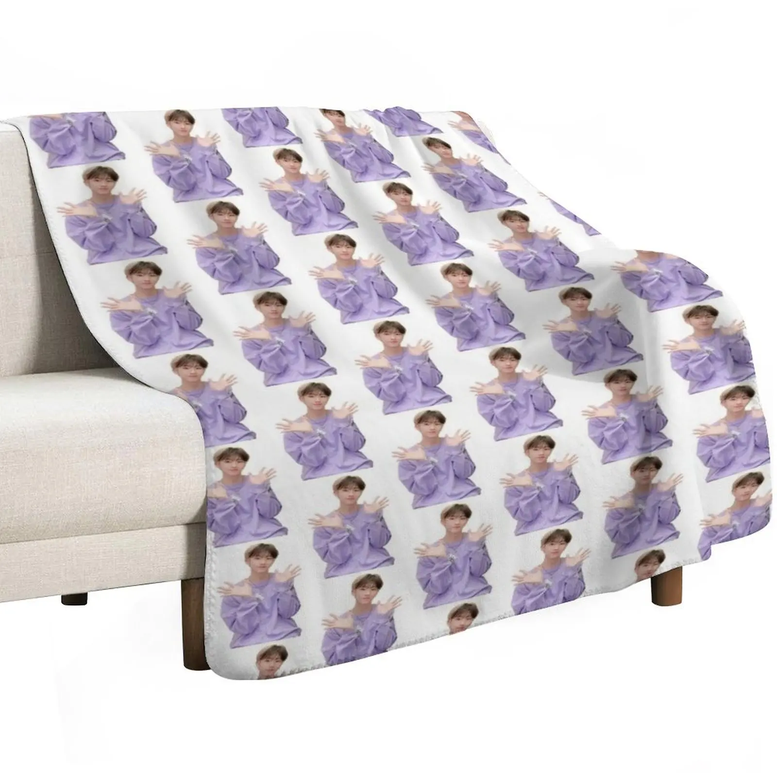 P1HARMONY JIUNG happy cutout :D Throw Blanket funny gift Bed covers Extra Large Throw Decoratives bed plaid for sofa Blankets