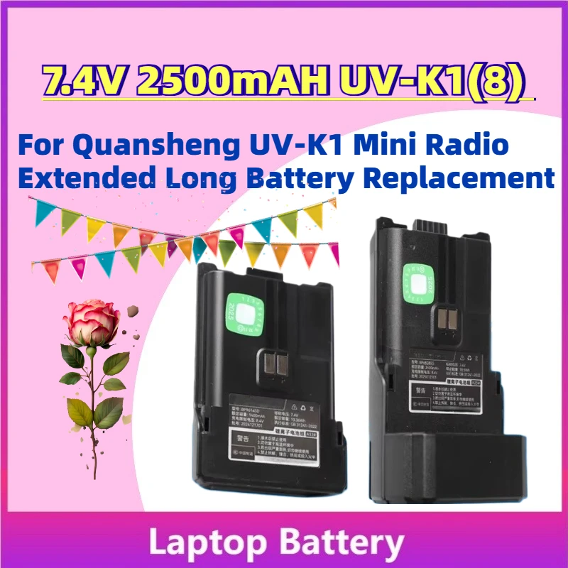 

High-Quality 7.4V 2500mAH UV-K1(8) Walkie Talkie Li-ion Battery for Quansheng UV-K1 Mini Radio Extended Long Battery Replacement