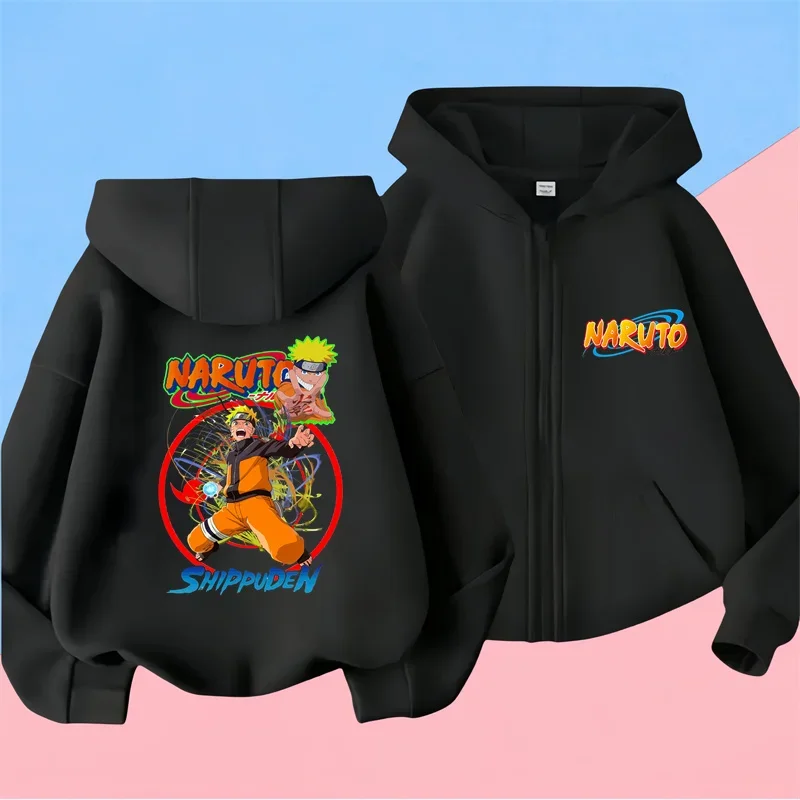 Naruto cartoon hoodie Kids zipper Hoodie Girls Clothes Teen Boys full sleeve hoodie Naruto kids pullover Fall casual sports top