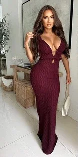 Double Deck Dress Woman Hollow Ruffles Summer Backless Straps Solid Lace Tierred Chic Elegant Party Skinny Vestidos