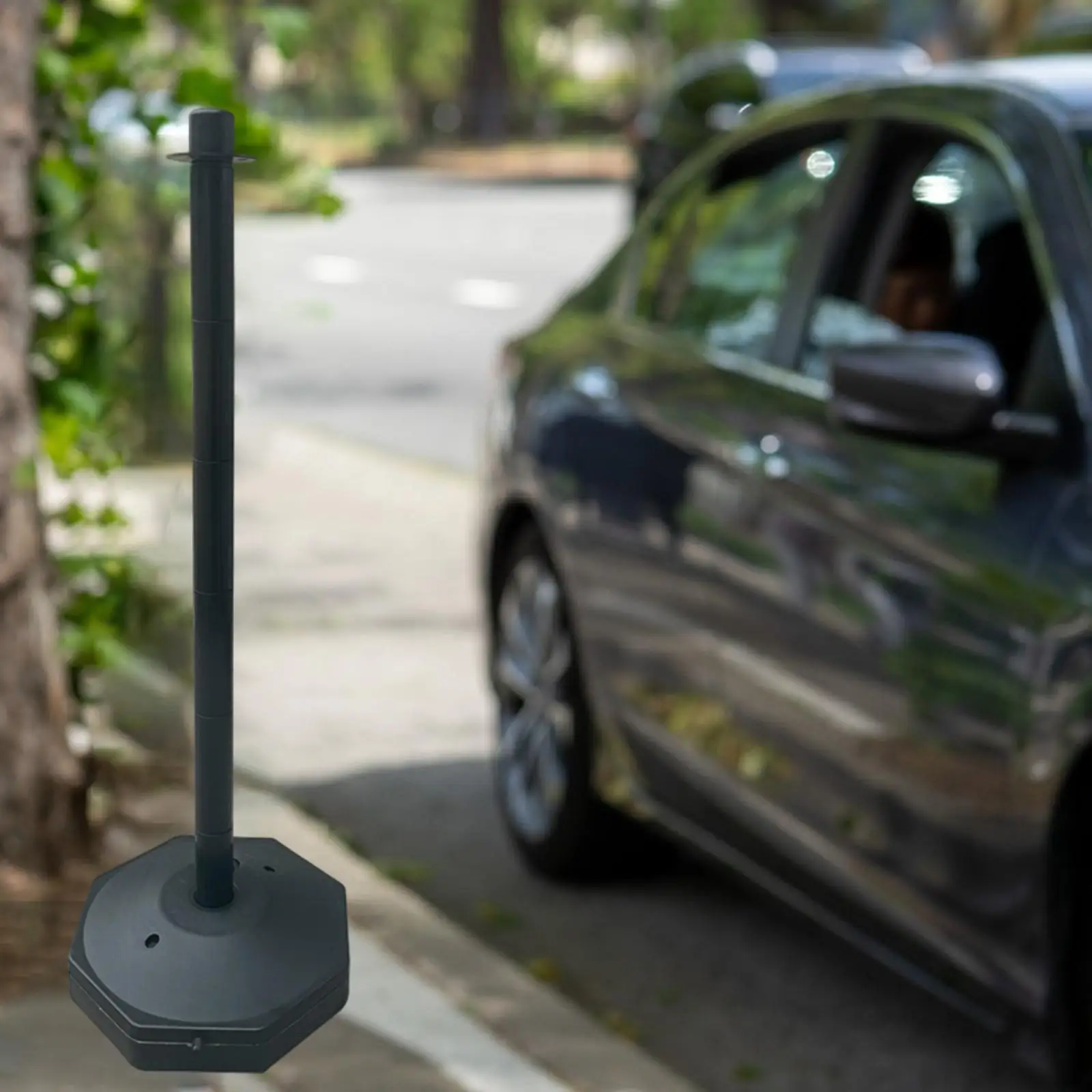 عمود ركن مخروطي لمرور المرور مقاس 33 بوصة مع قاعدة قابلة للتعبئة لتحذير حركة المرور باللون الأسود #3