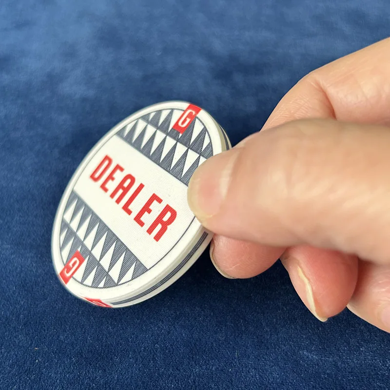 السيراميك بوكر تاجر صغير أعمى كبير أعمى جولة تاجر عملات تكساس بوكر رقائق مجموعة الوجهين عملة أزرار لعبة الملحقات