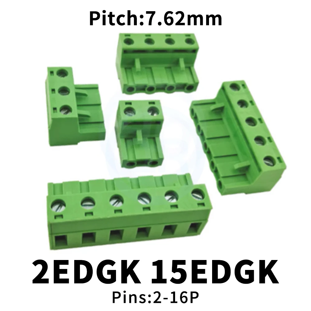 (10 pcs) KF 2EDGK 7.62MM Plug-in PCB Connection Terminal 2EDG-7.62 Plug 15EDGK-7.62 2-16Pin