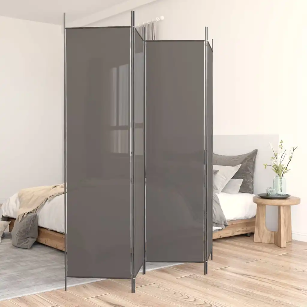 4-teilige Anthrazit 200x200 cm Stoff-Trennwand, Sichtschutz, Faltbarer Raumteiler, Heimdekoration für Teeraum, Büroraum