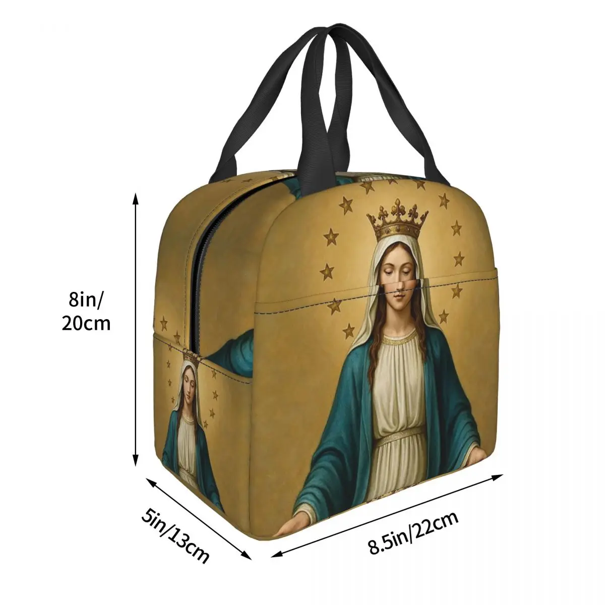 حقيبة غداء معزولة من مريم العذراء للأطفال، صندوق طعام حراري مبرد للمدرسة، حاوية صناديق الغداء المحمولة #3