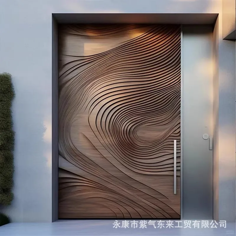Off-axis door Log color entry r Craft villa  Modern style