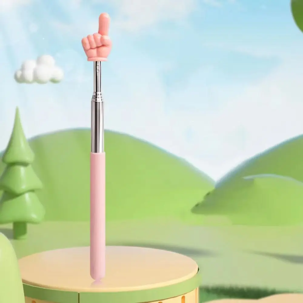 Telescopic Reading Guide Pointer Retractable Finger Shape Teaching Pointer Stick Anti-slip Mini