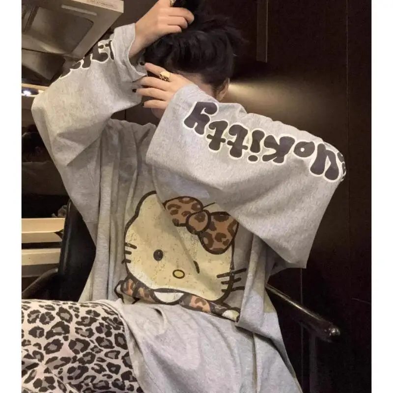 

Пижамы для общежития Sanrio Hello Kitty Kawaii, домашняя одежда с длинными рукавами, повседневная удобная модная свободная мягкая одежда с принтом, хит продаж