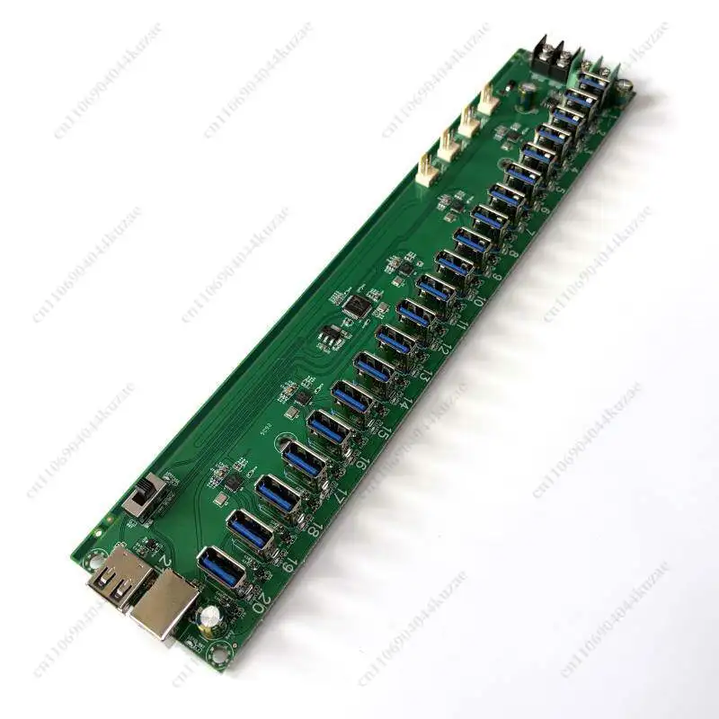 21-Port (20 Working+1 Spare) USB Hub Driver-free PCBA Circuit Board