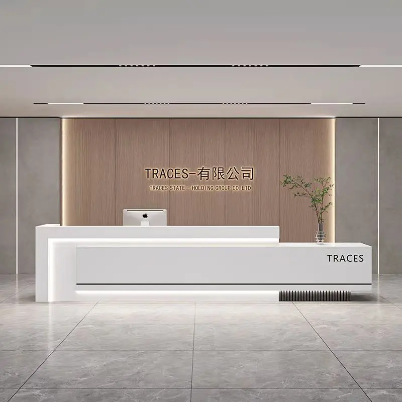 European Simple Reception Desk Baking Paint Company Hotel Lobby Reception Cabinet Bar Universal Escritorio Trendy Furniture