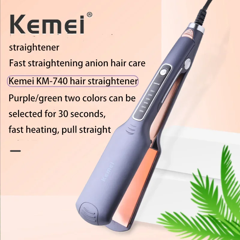 Kemei Km-740 portatile professionale Led ferro da stiro a sei velocità ioni negativi piastra per capelli antiscottatura ferro arricciacapelli