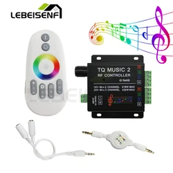 TQ Music 2 RF Controller DC 12V 24V 18A Audio Sensing LED Dimmer with Backlight Remote for 5050 2835 COB Colorful Strip Light