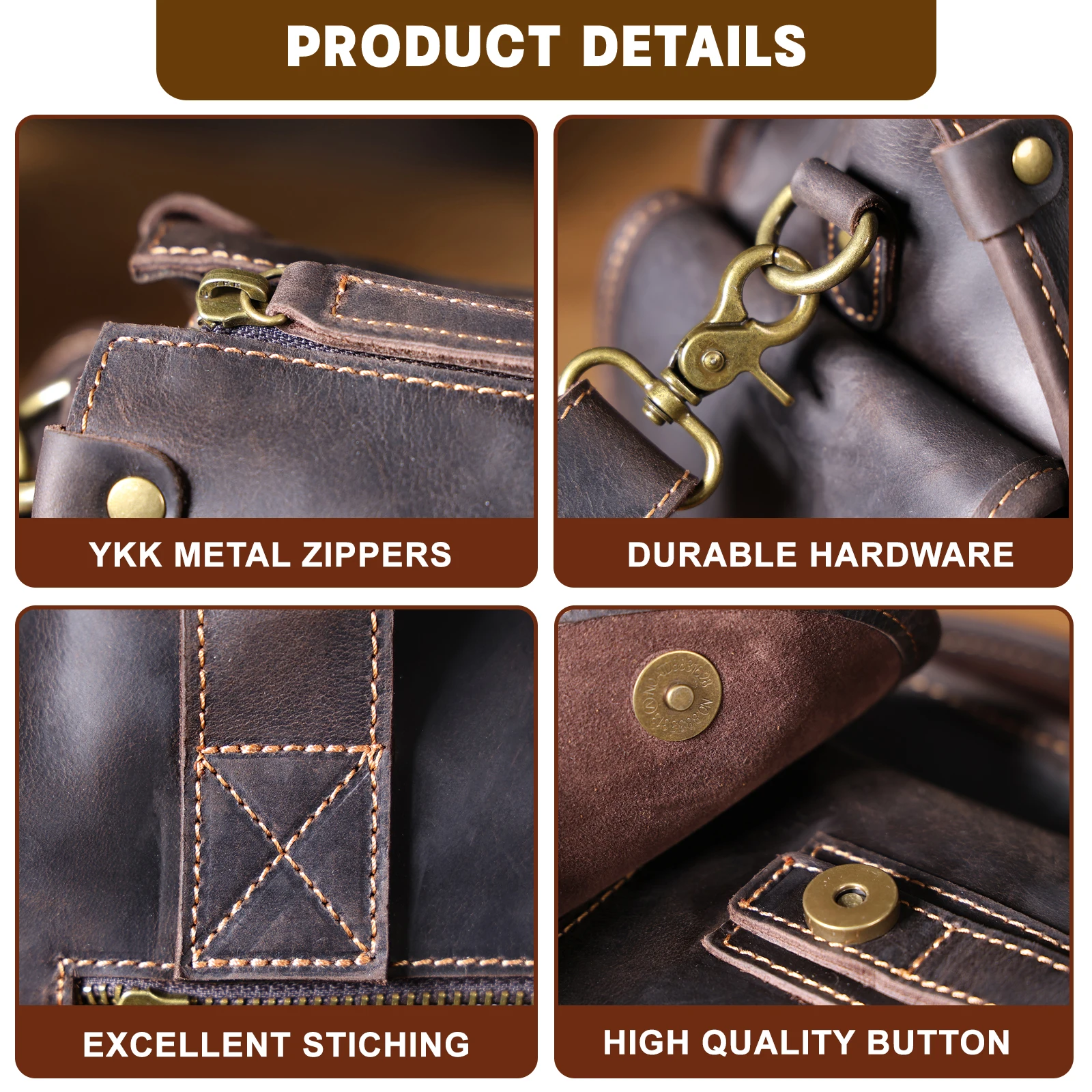 S.WORKER Vintage Genuine Leather Men's Briefcase 14