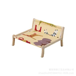 Cama elevada de madera transpirable para gatos y perros pequeños