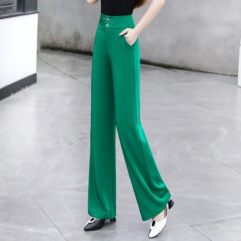 Fashion Women's Pants Woman Clothing Wide-leg Pants Women's Spring and Summer new High Waist Loose Drape Straight Casual Pants