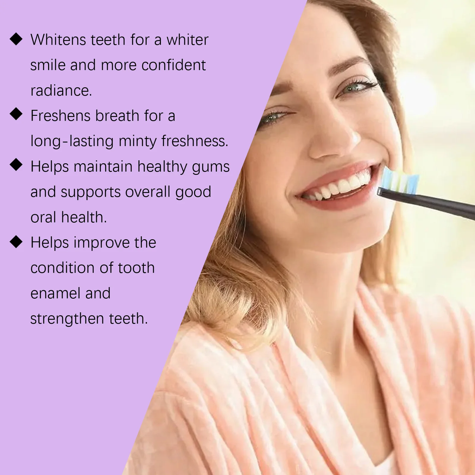 Dentifrice البنفسجي بلا فلور، Saveur de menthe fraîche، بلانشيمينت دي دنتس، صيغة ناتوريل، nettoyage en profondeur