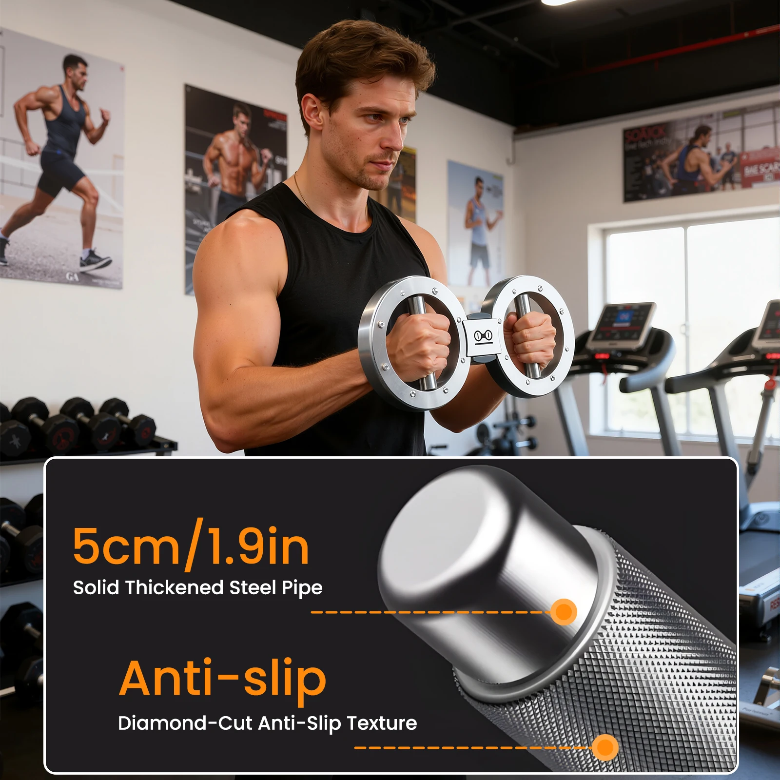 Rotierende Trainingsmaschine, Multifunktionaler Griffkrafttrainer, 8 bis 15 Pfund Einstellbarer Unterarmtrainer, 360 Grad Drehbarer Unterarmtrainer, Geeignet für Heimtraining, Muskelaufbau und Krafttraining – Detail 5