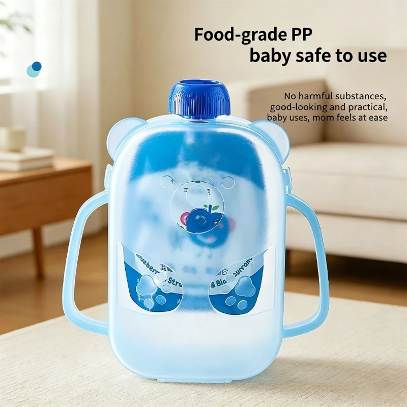 Set of 2 Piece Infant Dispenser Box With Secure Locking Design Ensures Tidy Eating Experience During Travel 15UB