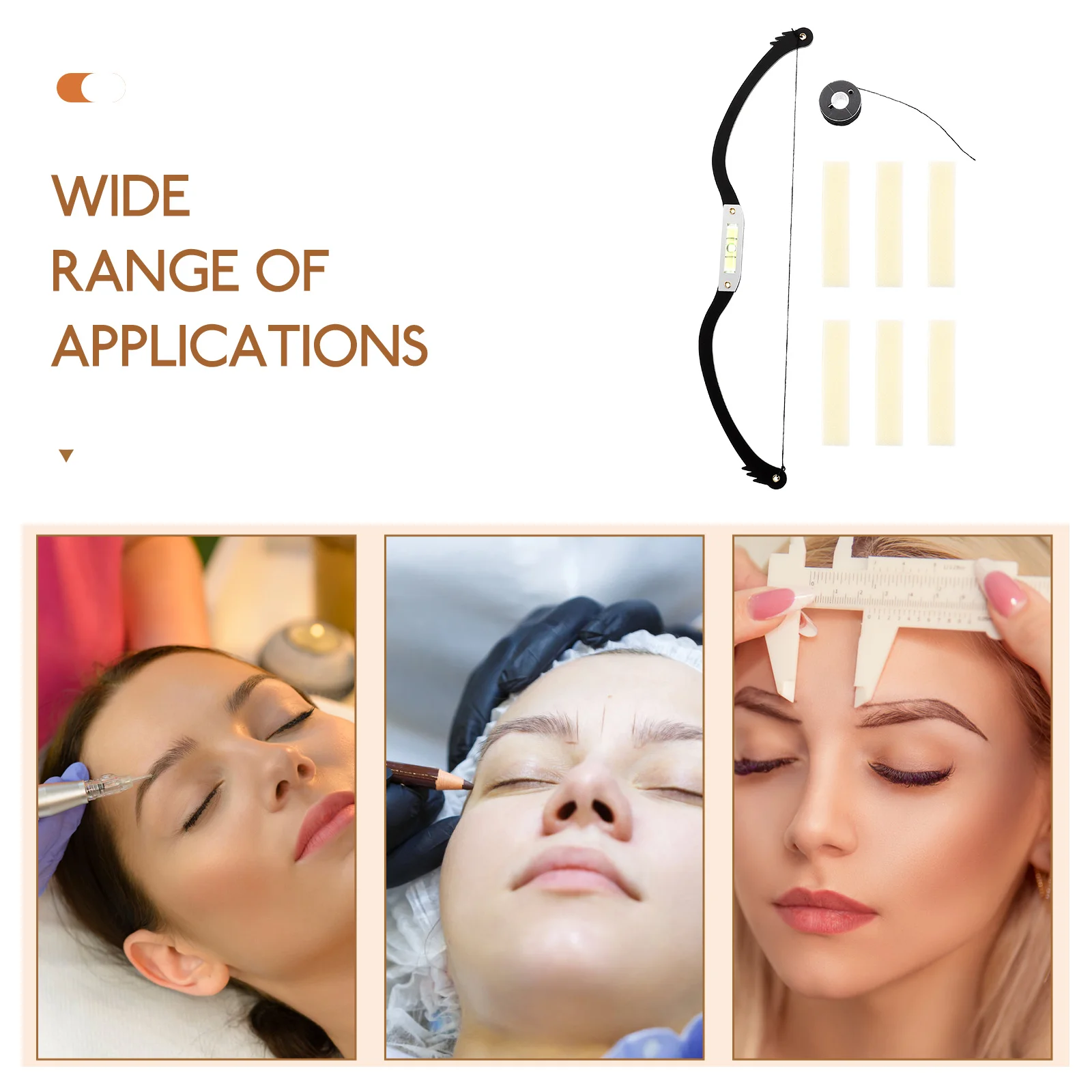 

Набор для разметки бровей: регулируемая линейка в форме банта для симметричных бровей, точное измерение, профессиональная формовка бровей