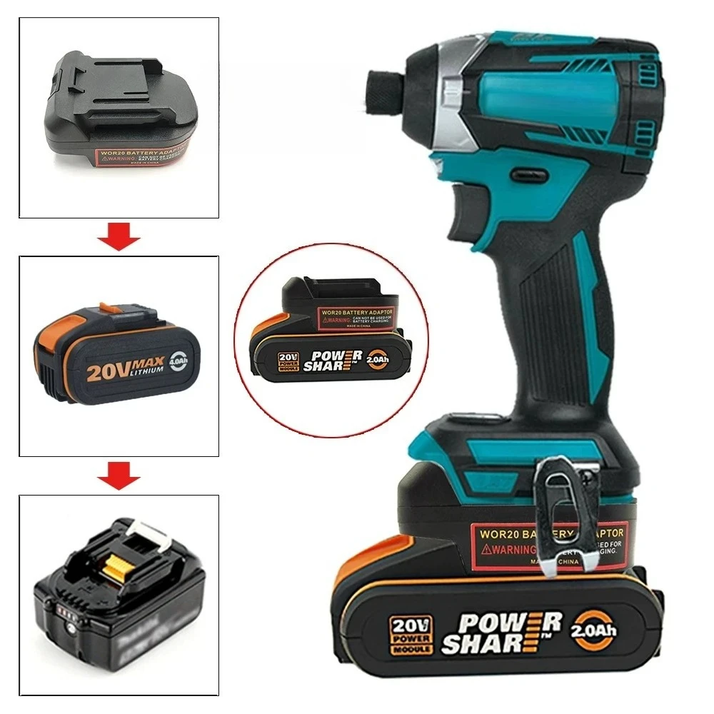 

Adapter for Worx 20V orange 4-pin lithium battery Suitable for Makita 18V cordless power tools, high compatibility plug-and-play