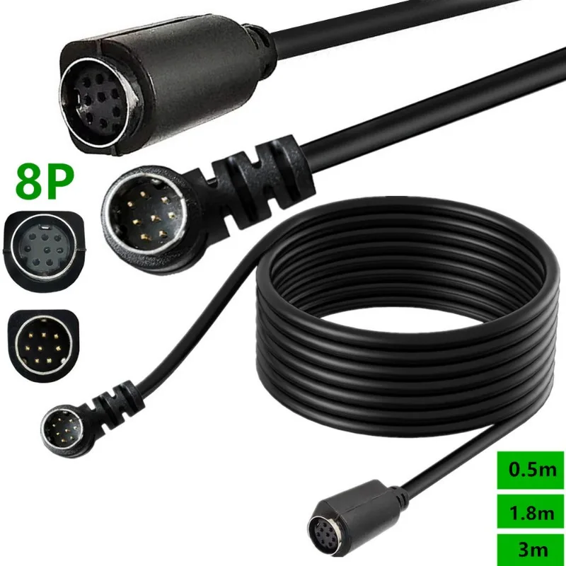 Mini DIN 8-Pin Cable Male To Female Elbow Mini Din 8 Core Audio/video Cable, S-video Set-top Box Cable