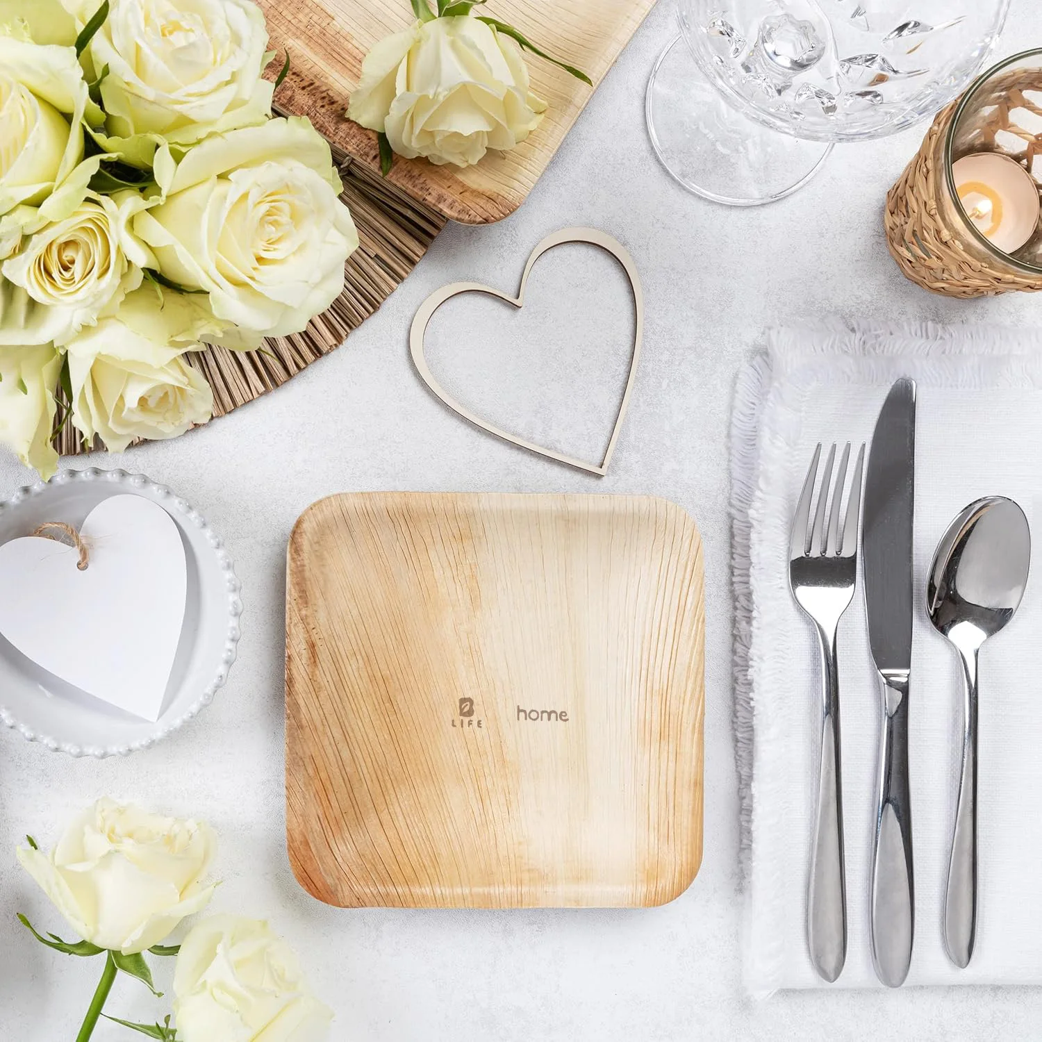 6Inch Palm Leaf Disposable Plate, Live/Homel Pattern Plate, Refined Dessert Snack Fruit Cake Plate, Stackable and Biodegradable Tableware