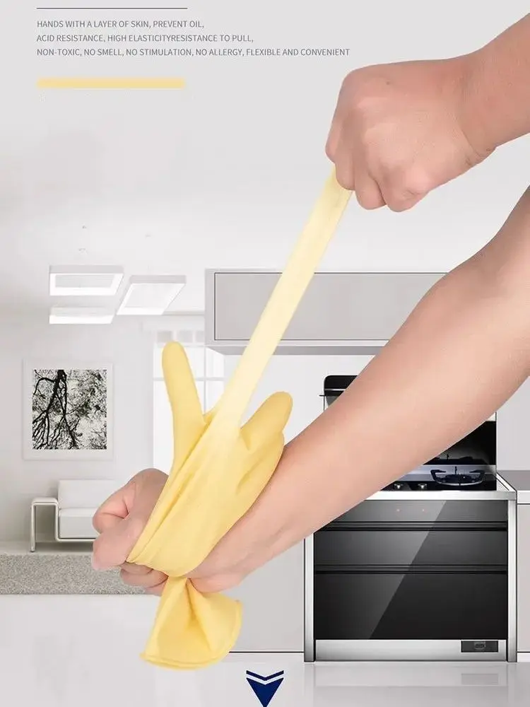 SML Latex Dishwashing Gloves for Women Waterproof Kitchen Cleaning Gloves for Washing Bowl Clothes And Vegetables Household Use