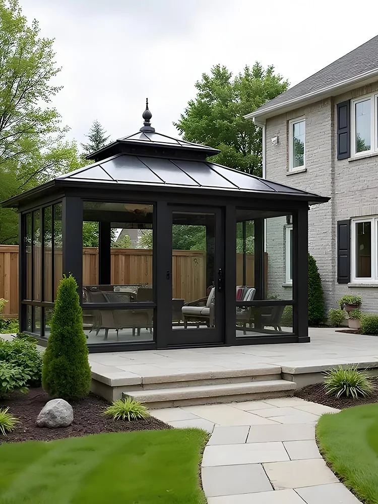 Sunroom Folding Garden Door Double Glazed Custom Aluminum Alloy Profile Front Entry Entrance Sliding Door Room Home Office Decor