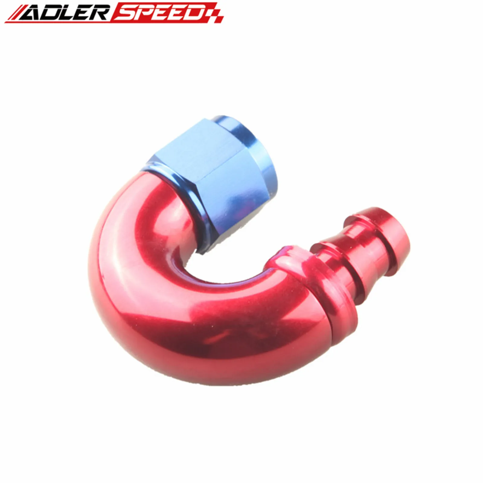 8AN -8AN 180 Degree Push-Lock One Pieces Hose End Fitting RED/BLUE