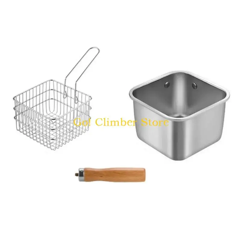 Q84C Easy To Clean Stainless Steel Camping Cookware Multifunctional For Frying Boiling And Cooking Stackable Saves Space Great