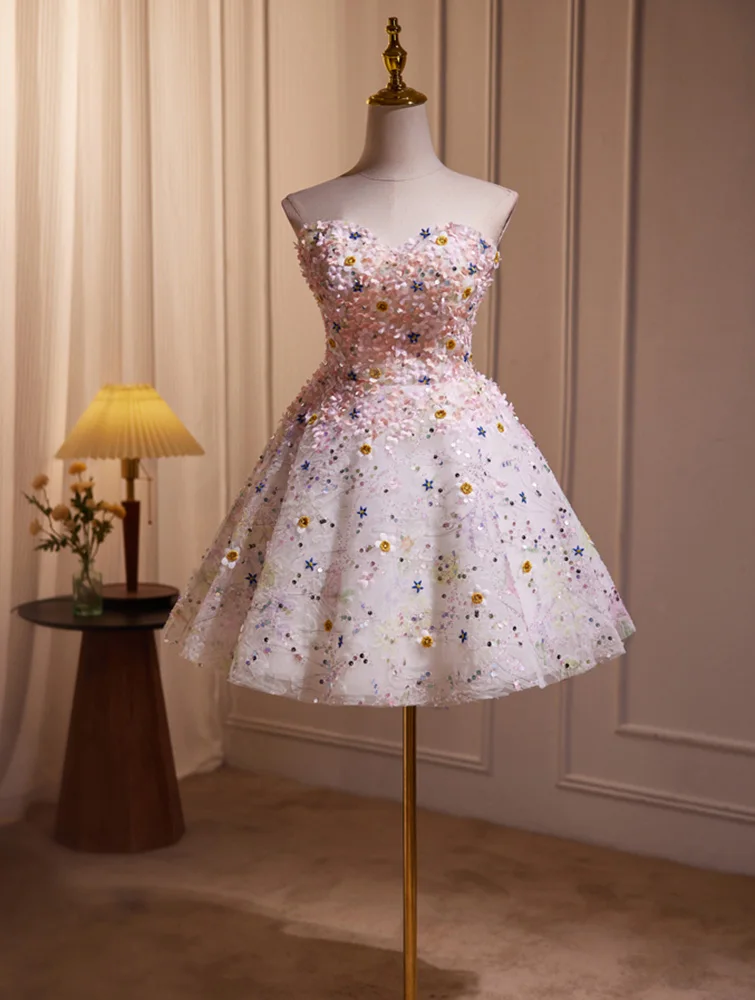 Vestido de fiesta exquisito, vestidos de fiesta cortos de color rosa, cuentas importantes con apliques de lentejuelas, vestidos de fiesta